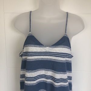 1057- Universal Thread blue and white stripe tank- size XS
